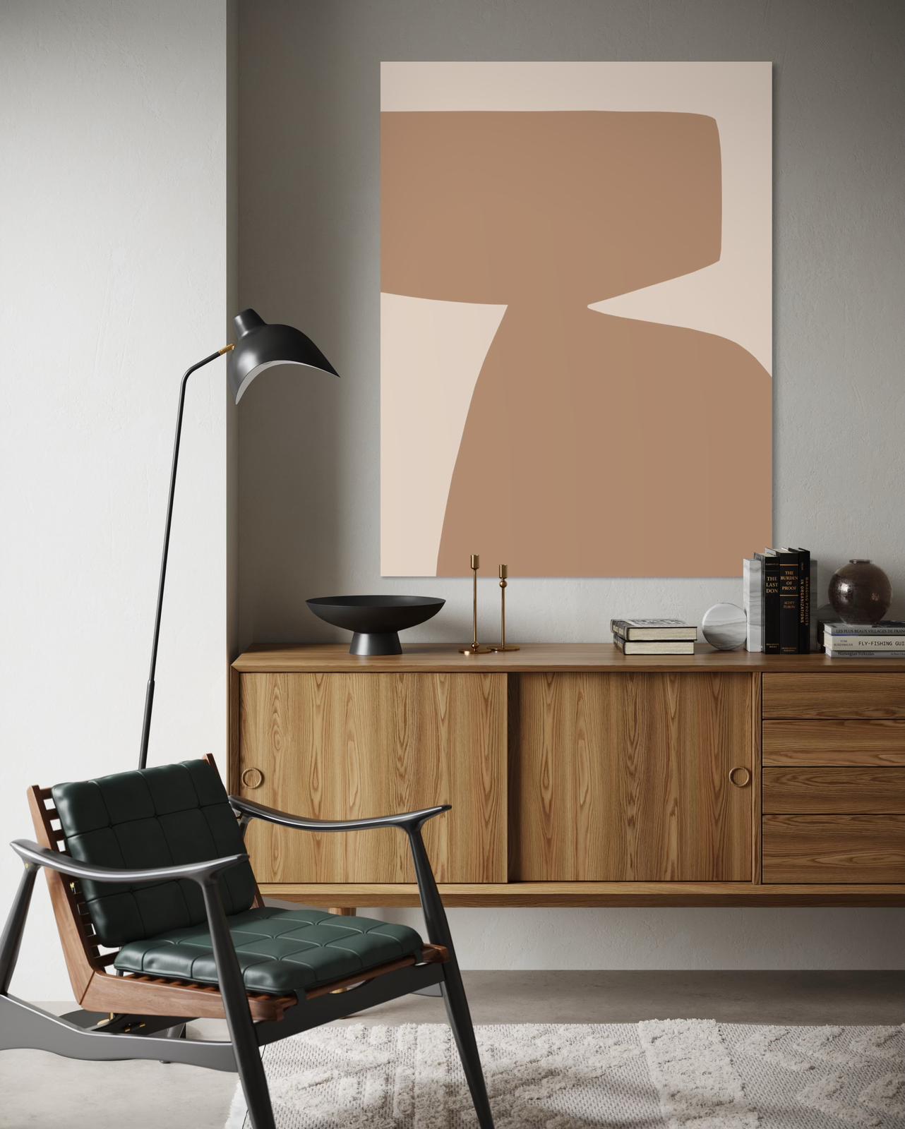 Obraz abstrakcyjny na płótnie w odcieniach piaskowych - SAND SHAPE I