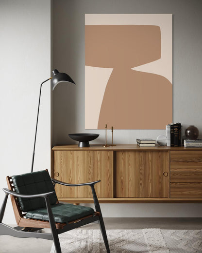 Obraz abstrakcyjny na płótnie w odcieniach piaskowych - SAND SHAPE I