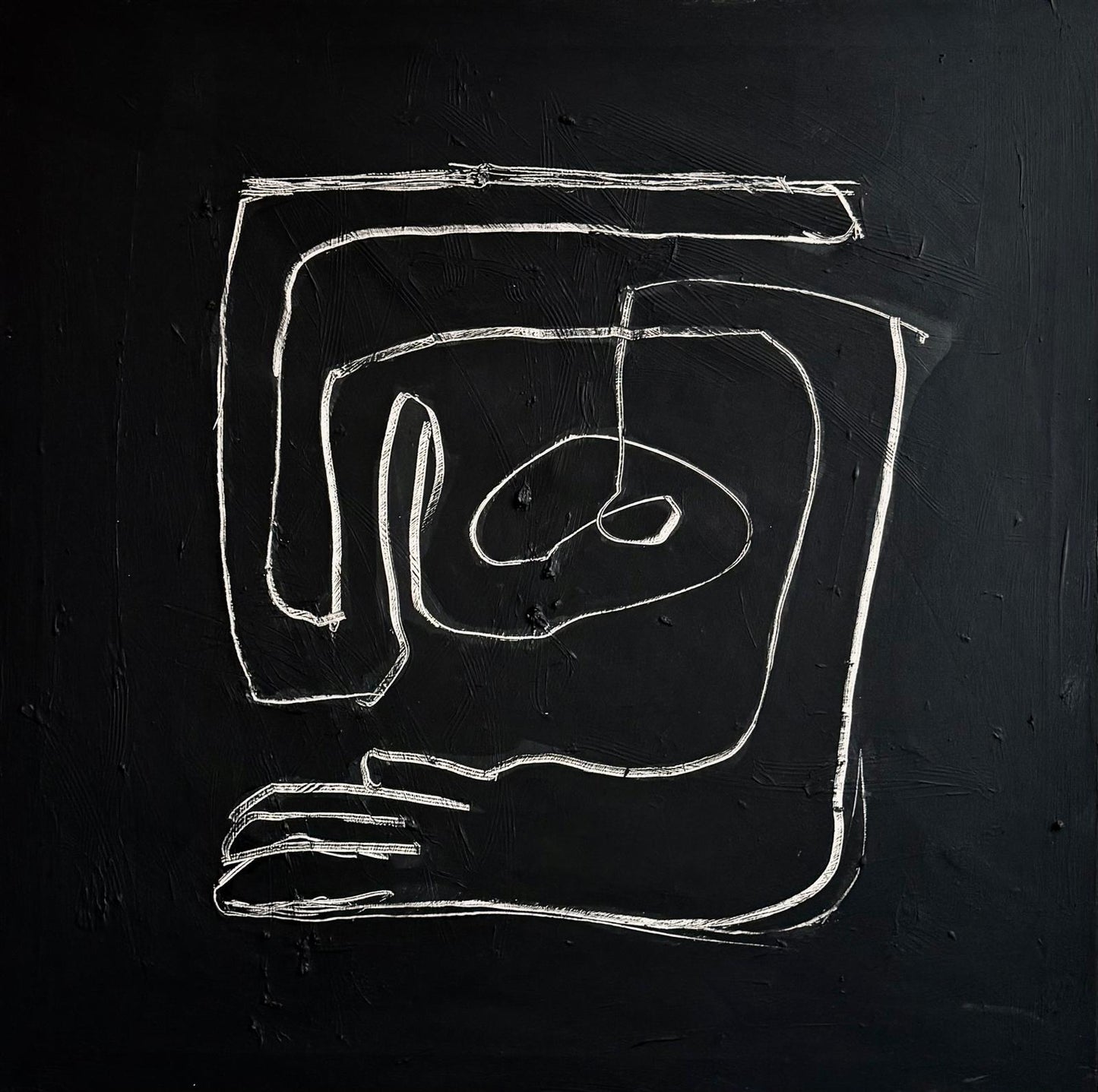 Obraz abstrakcyjny na płótnie w kolorach czerni - QUIET MIND