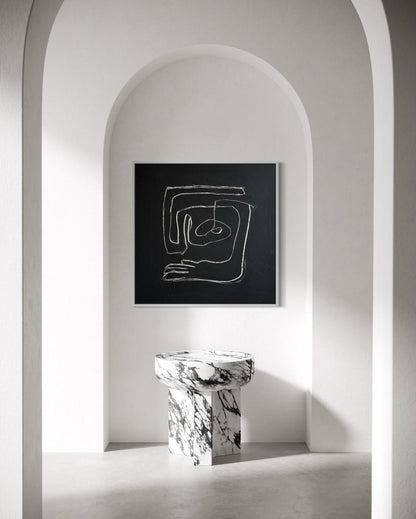 Obraz abstrakcyjny na płótnie w kolorach czerni - QUIET MIND