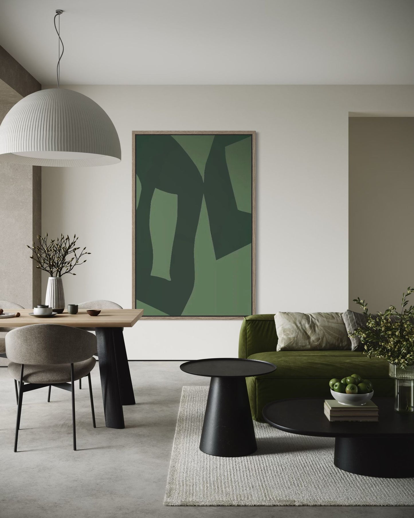 Abstrakter Leinwanddruck in Grün – GREEN BALANCE