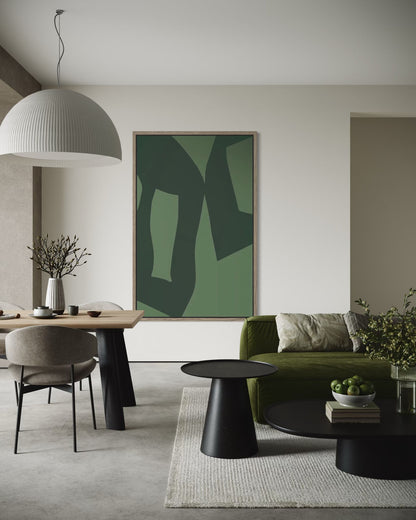 Abstrakter Leinwanddruck in Grün – GREEN BALANCE