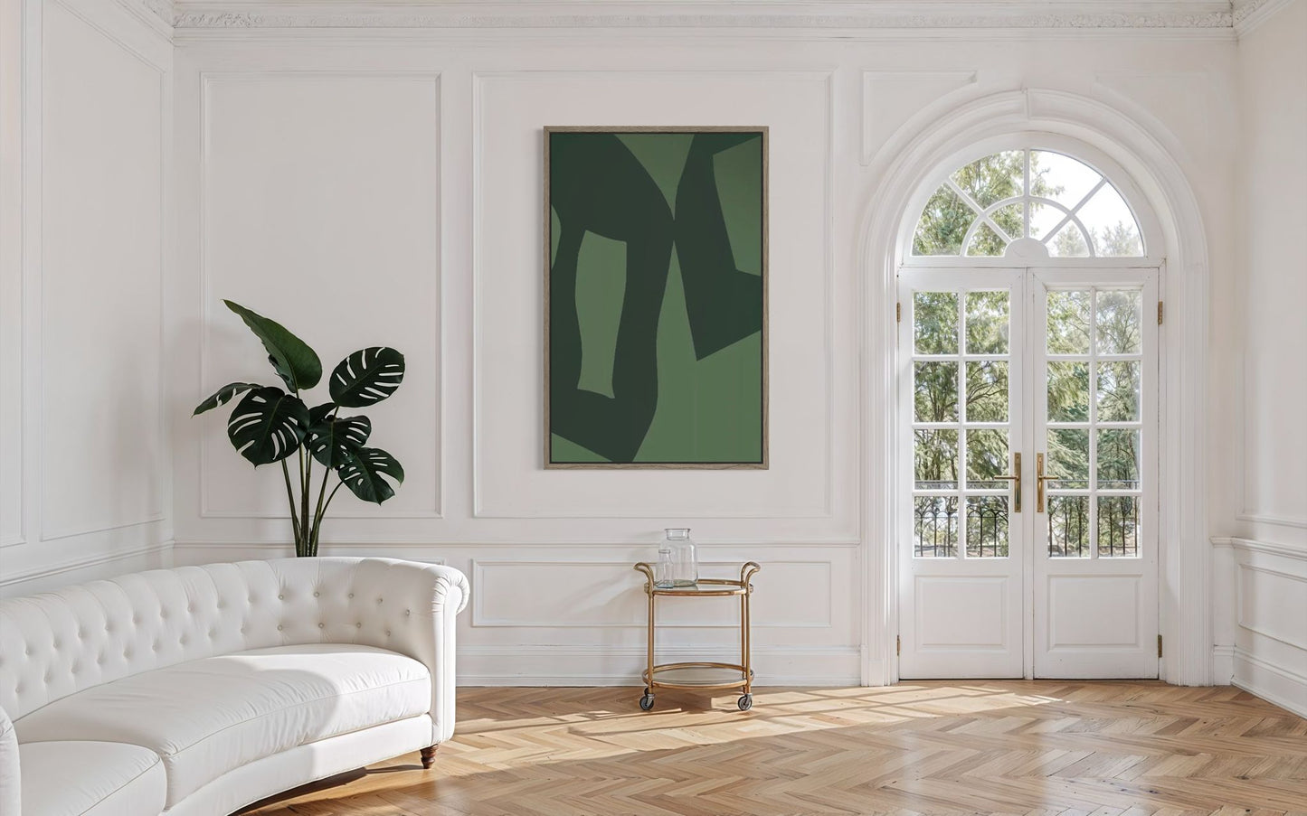 Abstrakter Leinwanddruck in Grün – GREEN BALANCE