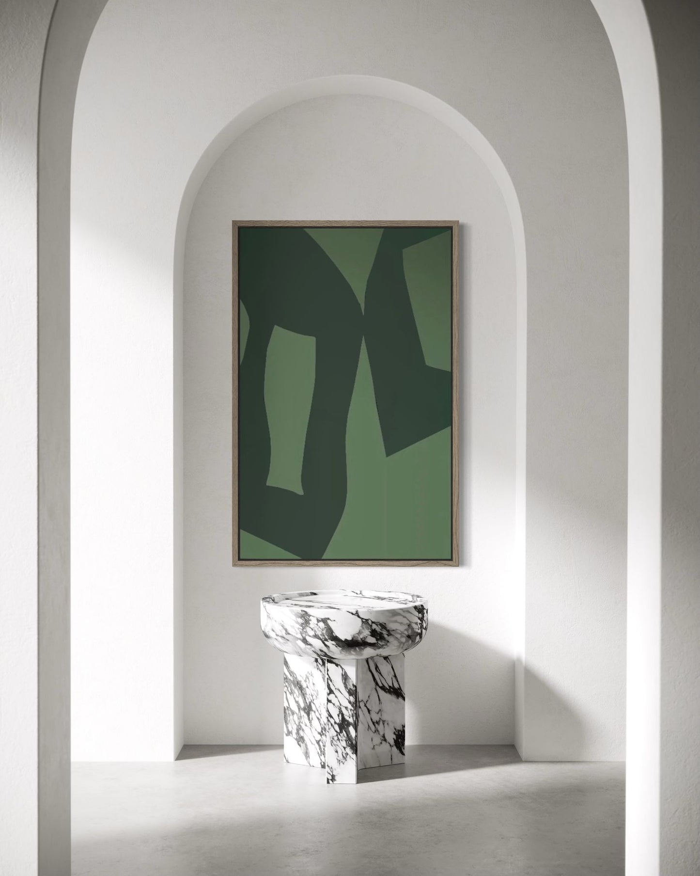 Abstrakter Leinwanddruck in Grün – GREEN BALANCE