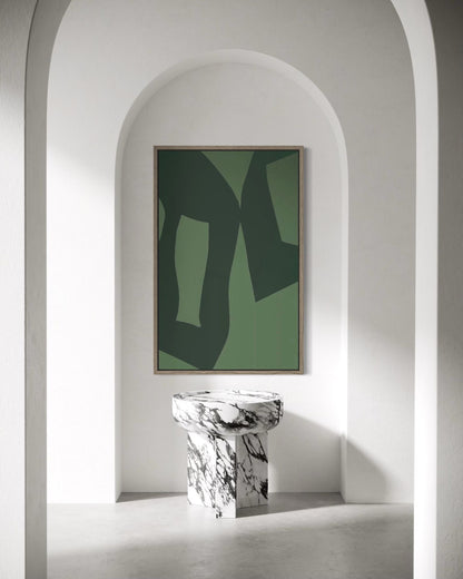 Abstrakter Leinwanddruck in Grün – GREEN BALANCE