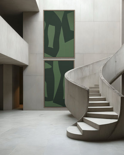 Abstrakter Leinwanddruck in Grün – GREEN BALANCE