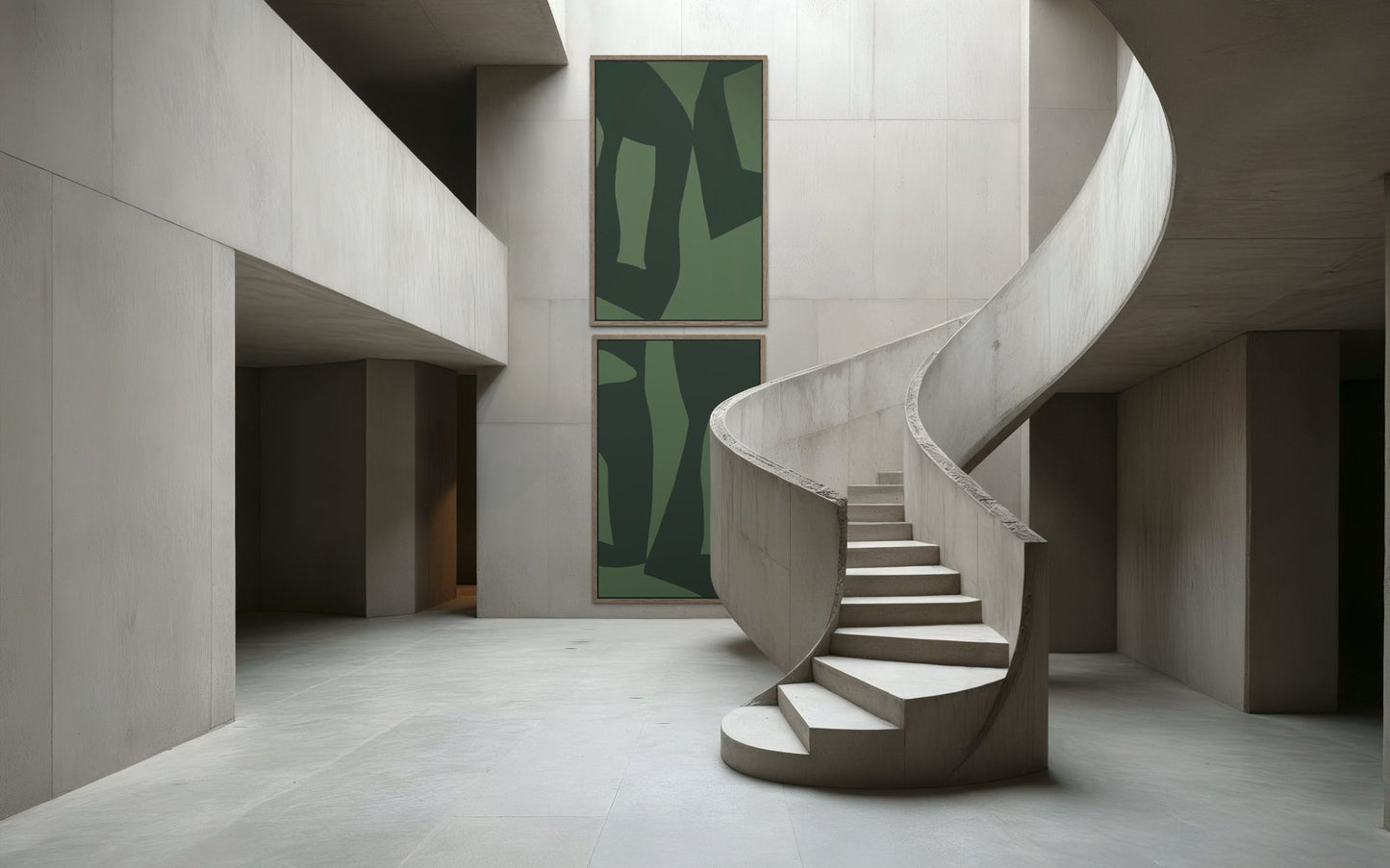 Abstrakter Leinwanddruck in Grün – GREEN BALANCE