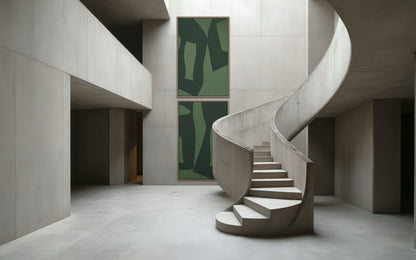 Abstrakter Leinwanddruck in Grün – GREEN BALANCE