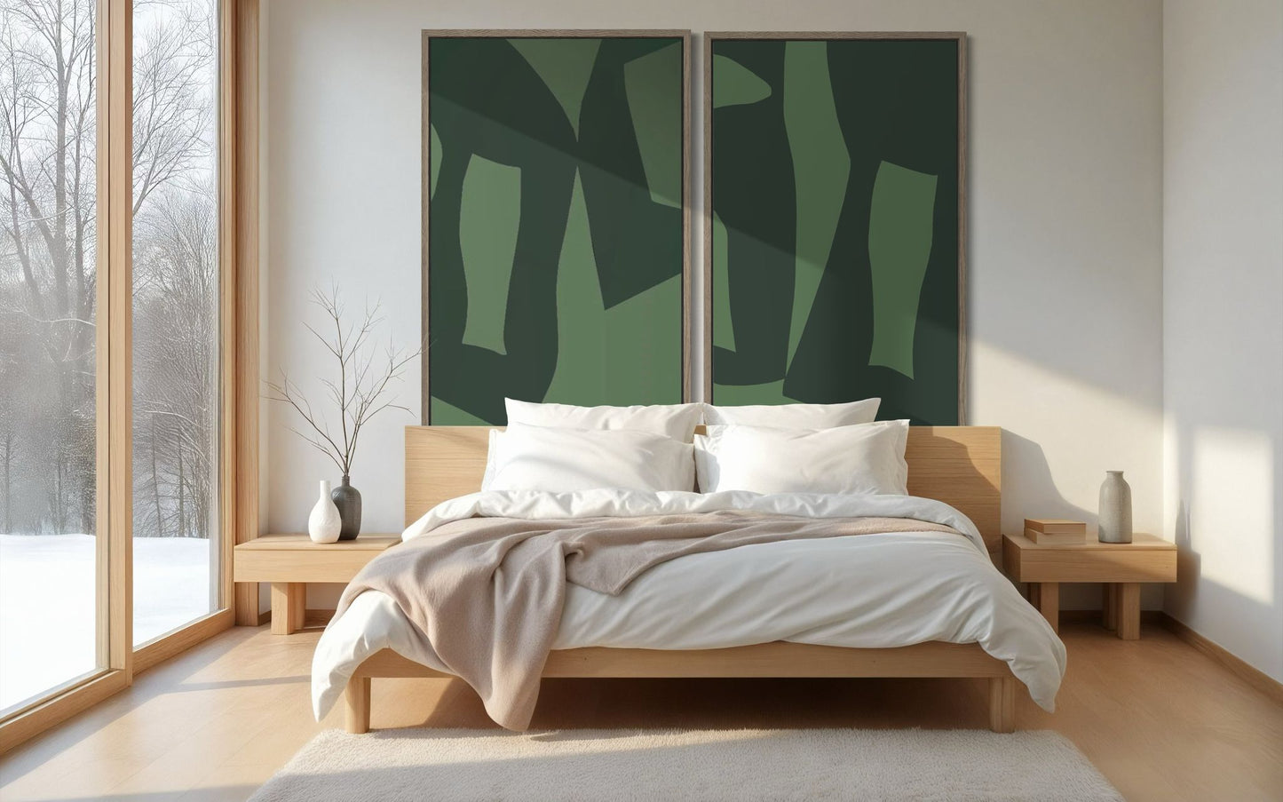 Abstrakter Leinwanddruck in Grün – GREEN BALANCE