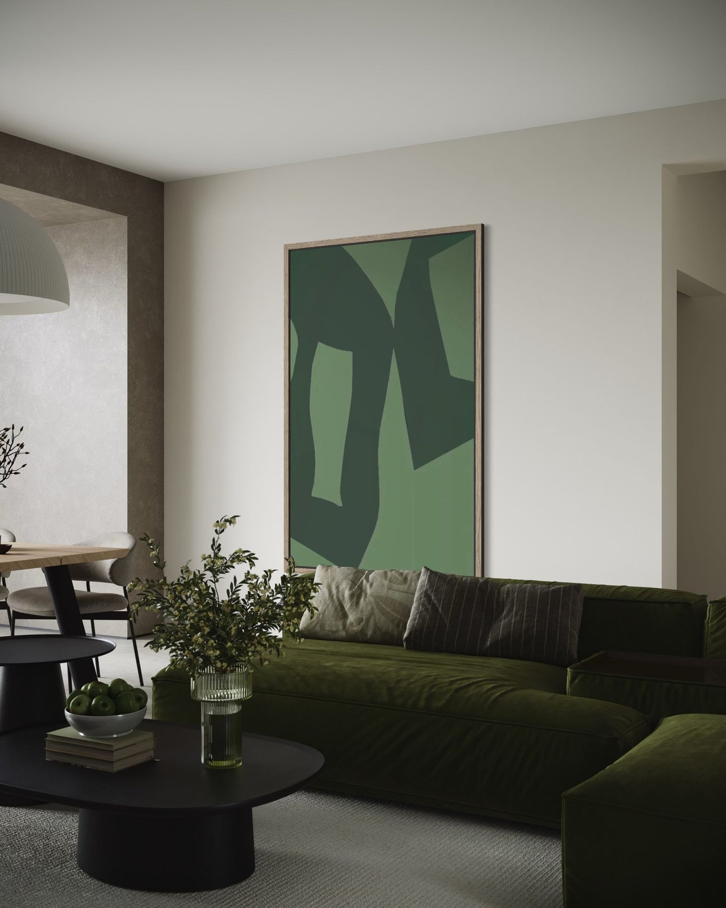 Abstrakter Leinwanddruck in Grün – GREEN BALANCE