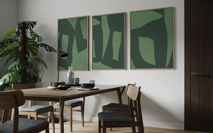 Abstrakter Leinwanddruck in Grün – GREEN BALANCE