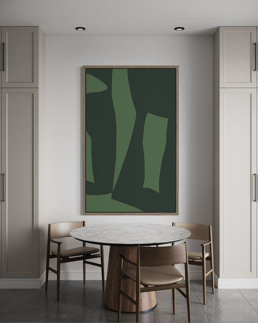 Abstrakter Leinwanddruck in Grün – GREEN TENSION