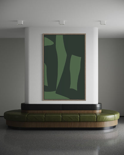 Abstrakter Leinwanddruck in Grün – GREEN TENSION