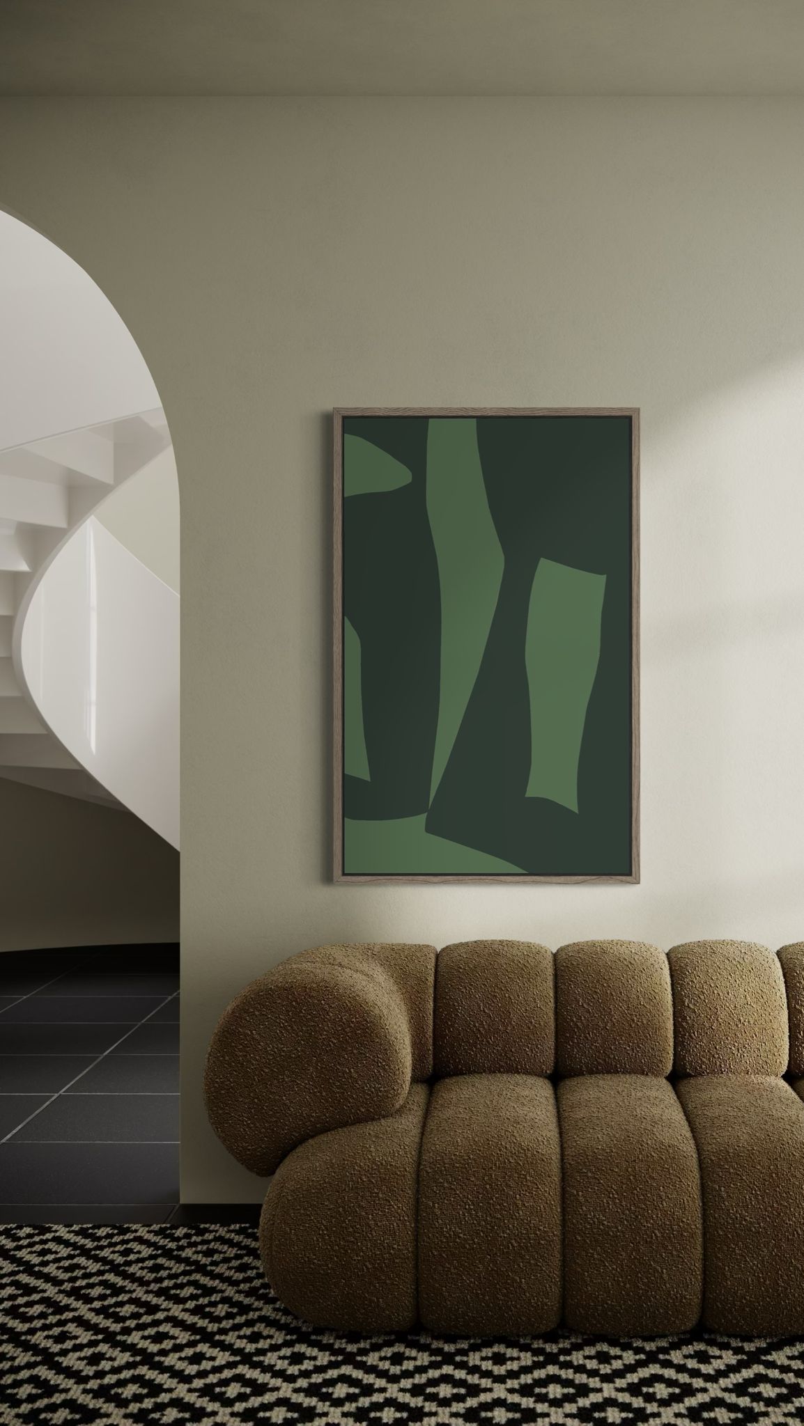 Abstrakter Leinwanddruck in Grün – GREEN TENSION