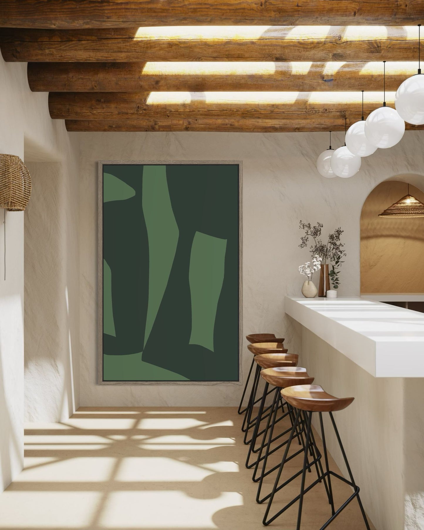 Abstrakter Leinwanddruck in Grün – GREEN TENSION