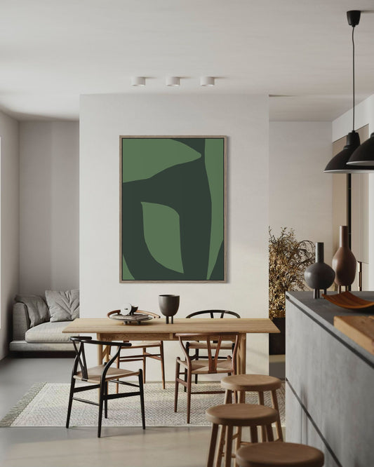 Obraz abstrakcyjny na płótnie w kolorze zielonym - GREEN DIALOGUE