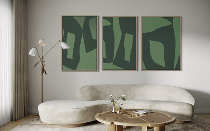 Abstrakter Leinwanddruck in Grün – GREEN TENSION