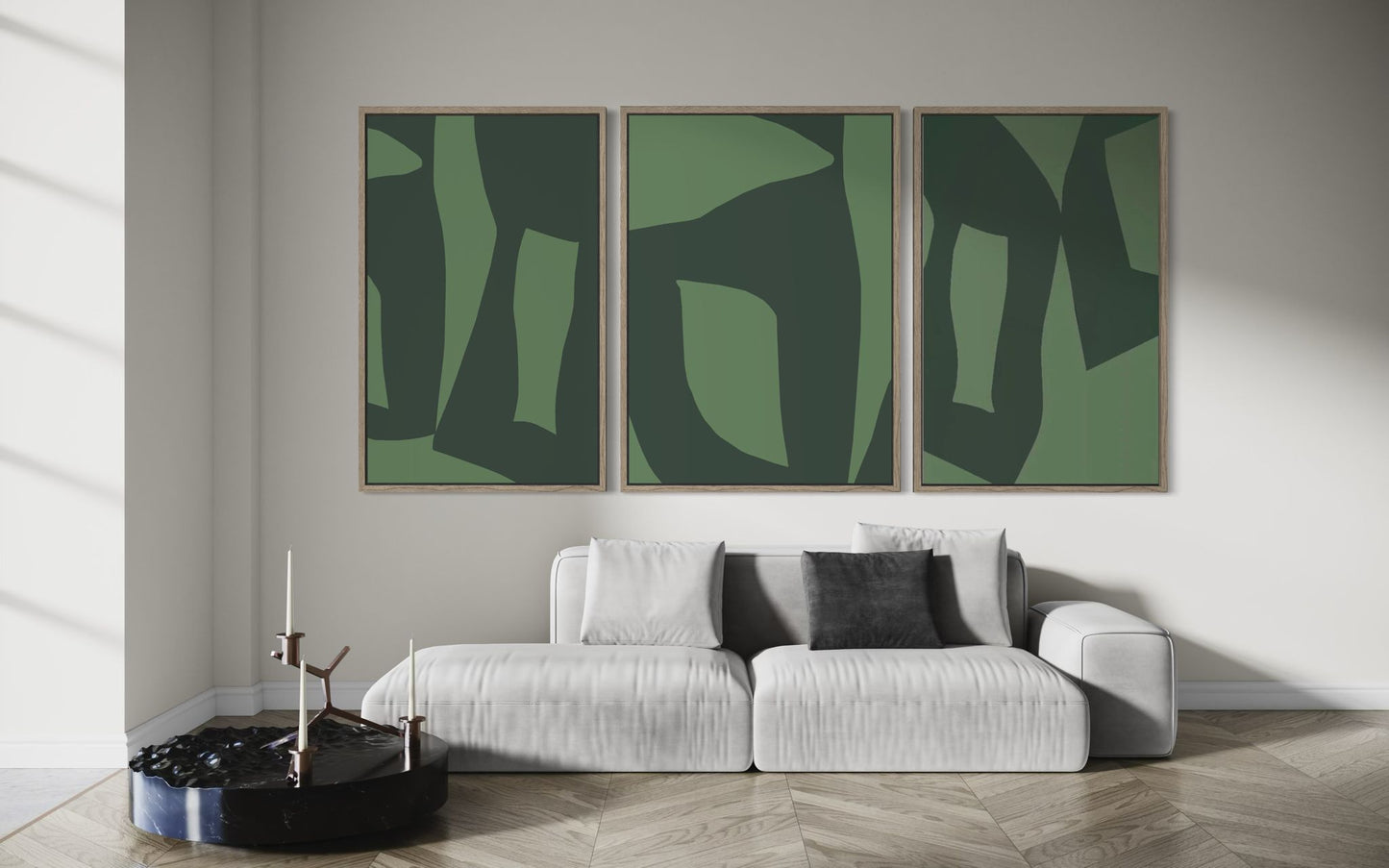 Abstrakter Leinwanddruck in Grün – GREEN TENSION