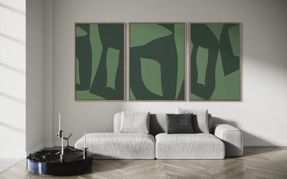 Abstrakter Leinwanddruck in Grün – GREEN TENSION