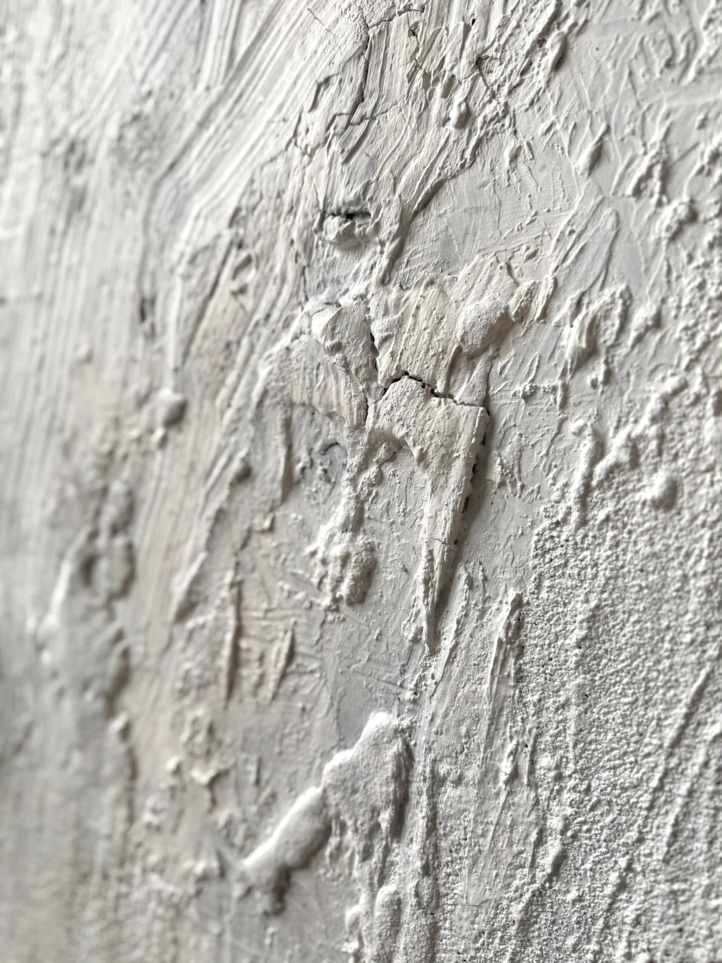 Obraz strukturalny malowany na płótnie w kolorze białym