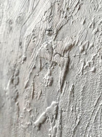 Obraz strukturalny malowany na płótnie w kolorze białym