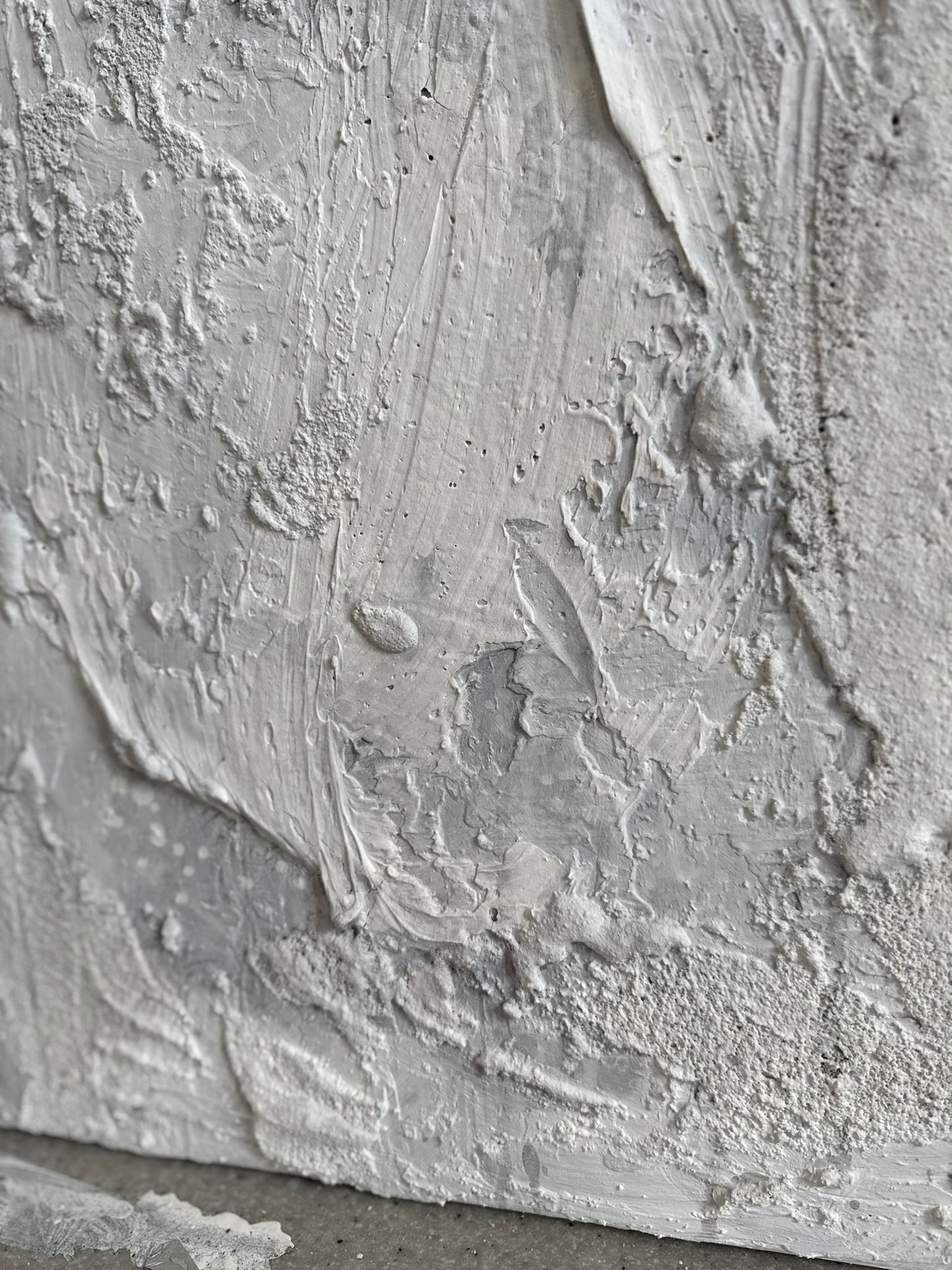 Obraz strukturalny malowany na płótnie w kolorze białym