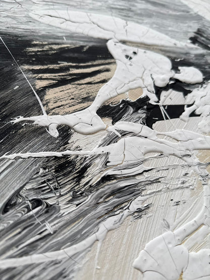 Hand-painted artwork on canvas in shades of beige - SPECTRUM WHISPERS 