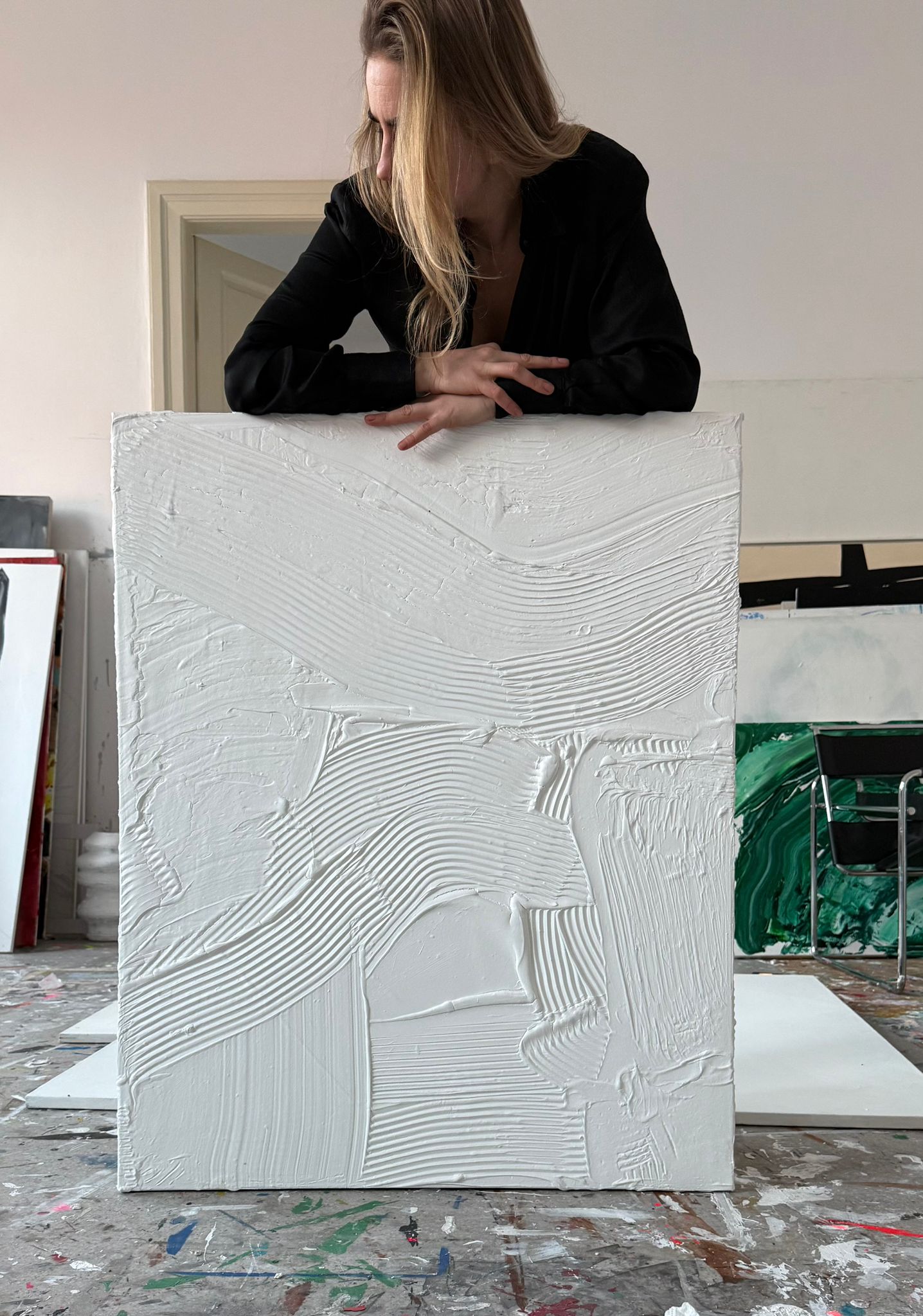 Strukturbild – Gipsrelief auf Leinwand