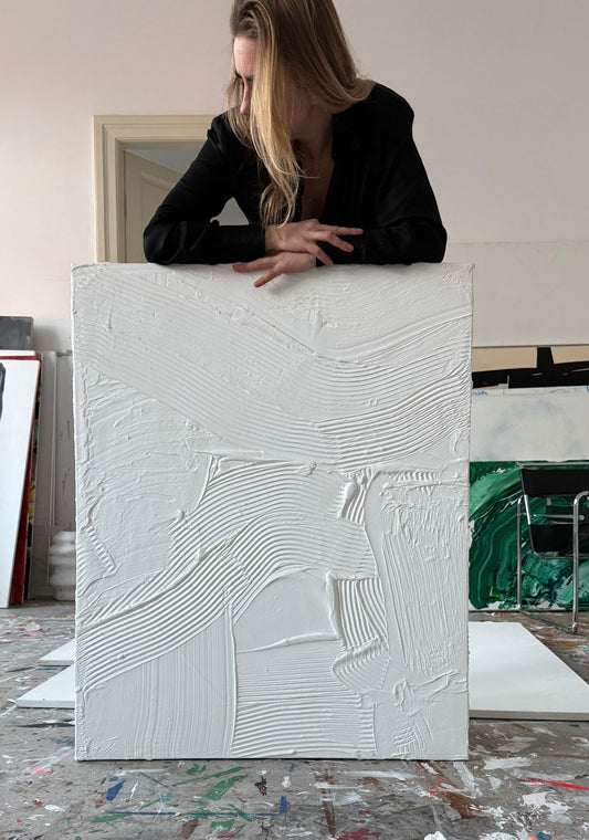 Strukturbild – Gipsrelief auf Leinwand