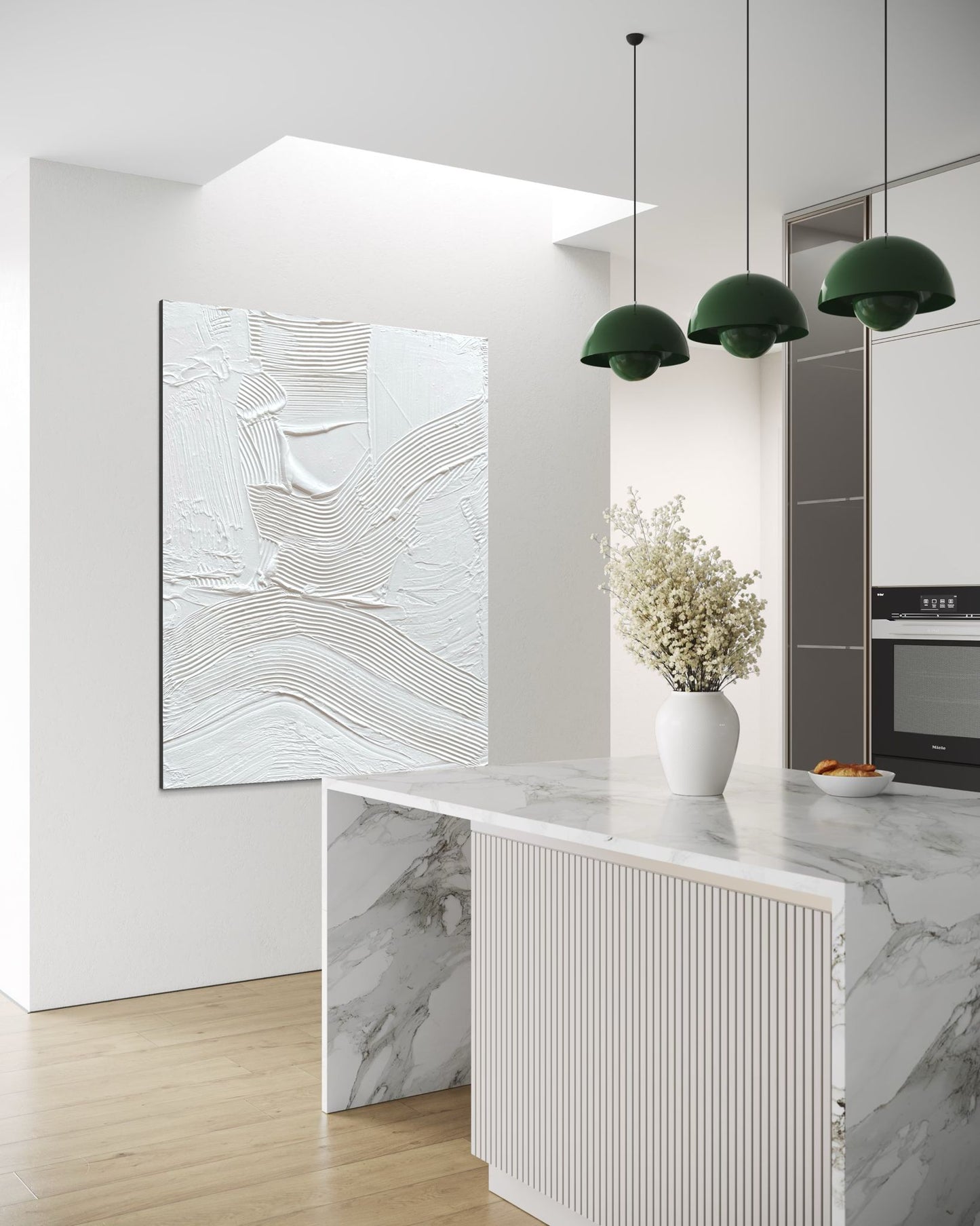 Strukturbild – Gipsrelief auf Leinwand