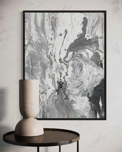 Handgemaltes Leinwandbild in Grautönen - MARBLE ESSENCE 1