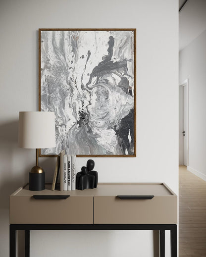 Handgemaltes Leinwandbild in Grautönen - MARBLE ESSENCE 1