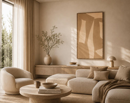 Abstract canvas print in beige – SAND TENSION