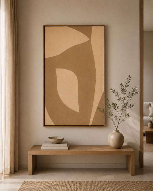 Abstract canvas print in beige – SAND DIALOGUE